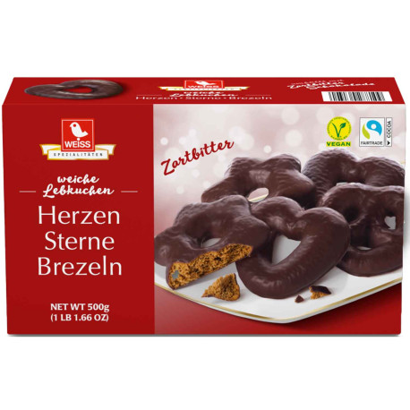 Weiss MILK Chocolate gingerbread pretzels 500g